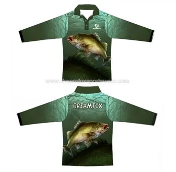 ปุ่มเสื้อแขนยาวด่วนแห้งตกปลาโพลีเอสเตอร์